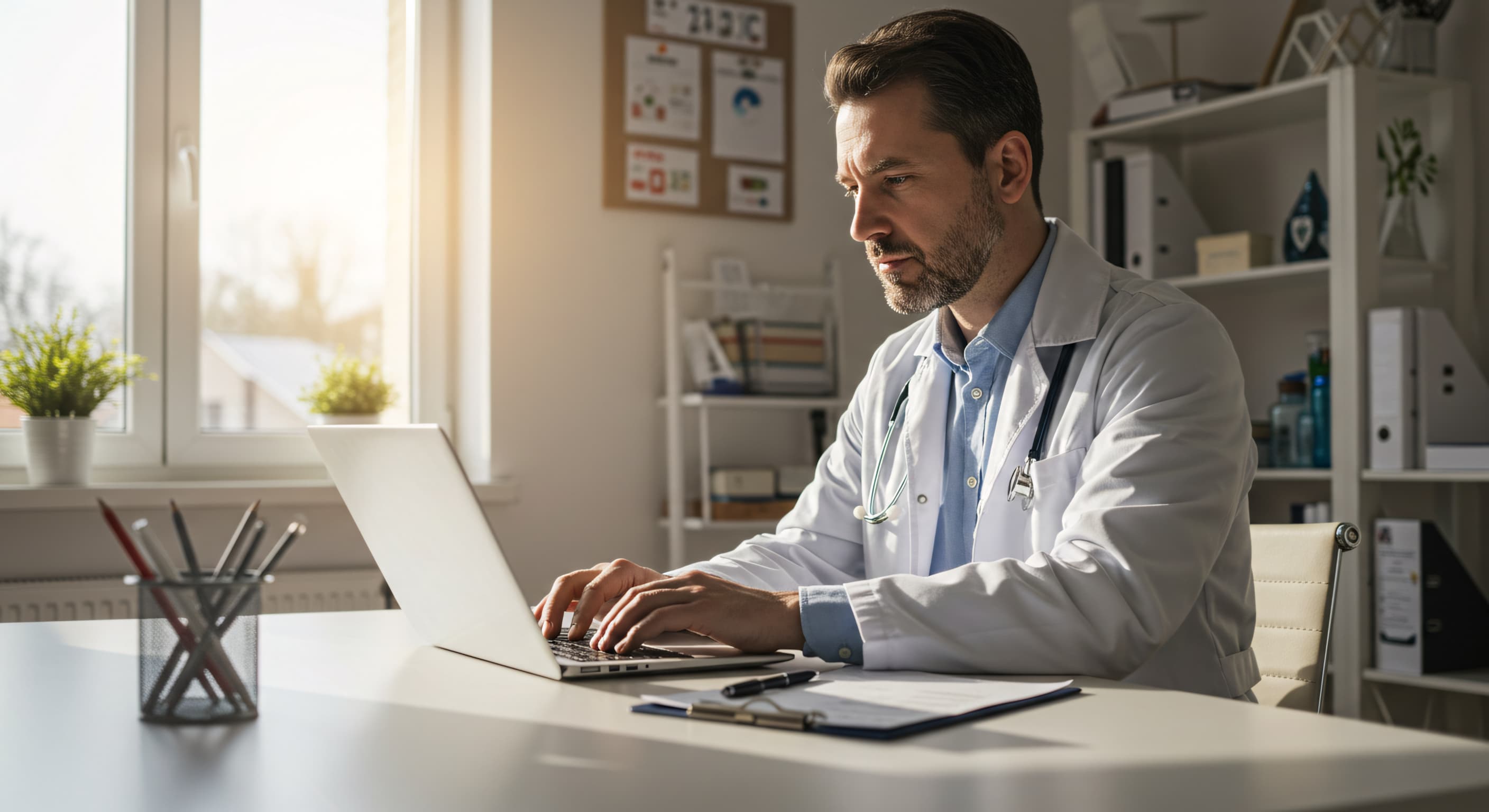 Cientista com balão volumétrico
