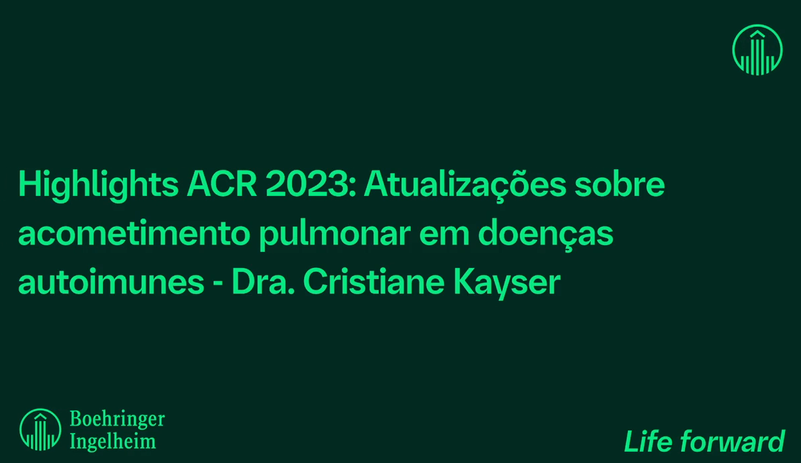 Aula 13 - Highlights ACR 2023: Atualizações sobre acometimento pulmonar em doenças autoimunes - Dra. Cristiane Kayser