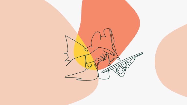 Person using a tablet icon