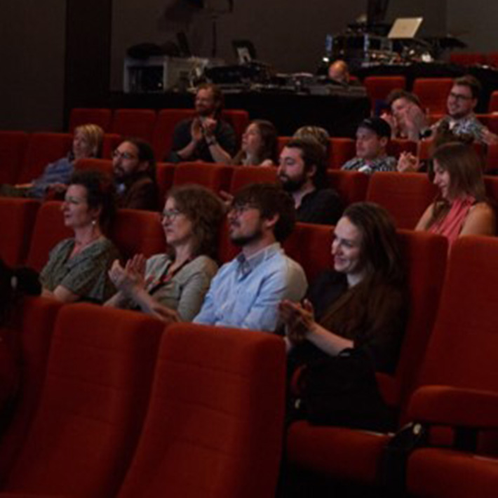 Personen im Kinosaal bei Präsentation