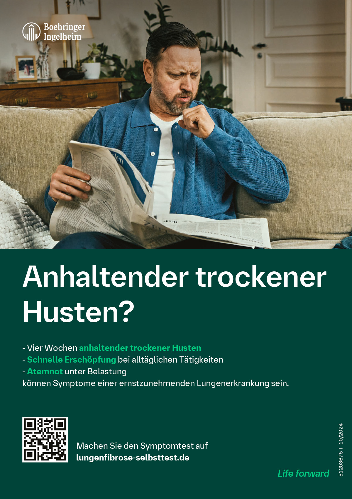 Wartezimmerposter frühe Symptome einer Lungenfibrose