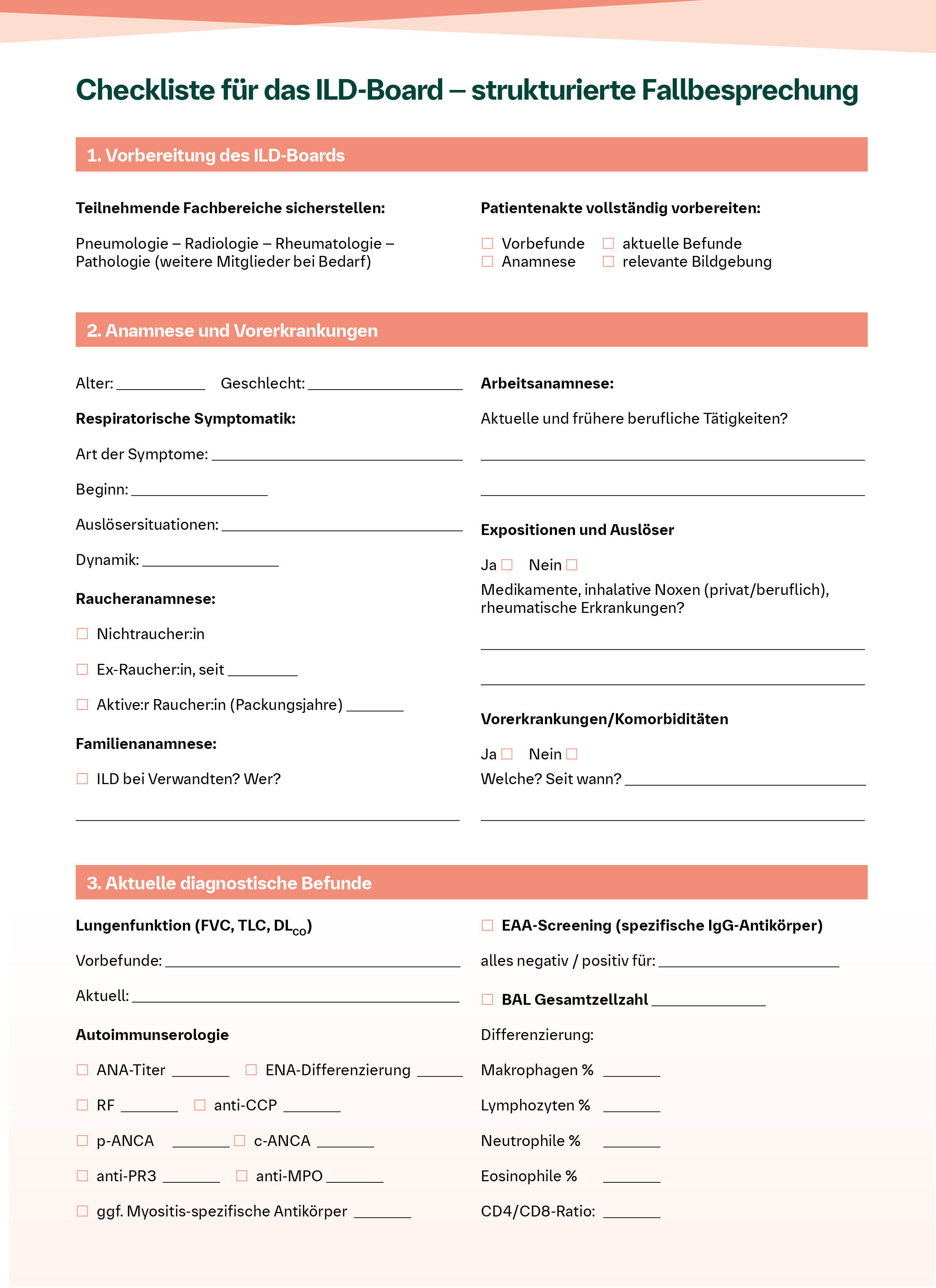 Fallbegutachtung im ILD-Board durch Board-Protokoll eindeutig dokumentieren