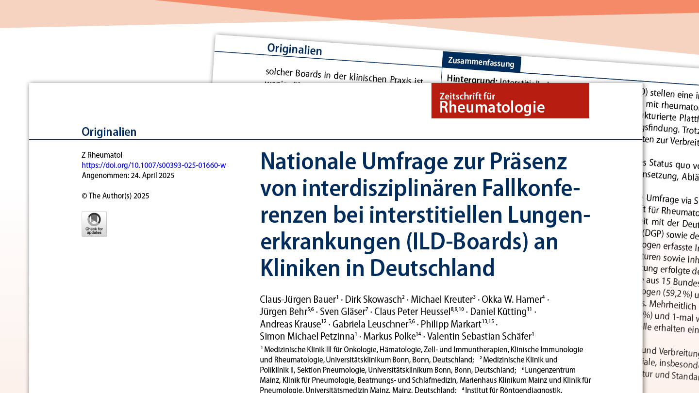 Publikation zu ILD-Boards: Nationale Umfrage zur Präsenz von ILD-Boards an deutschen Klinken