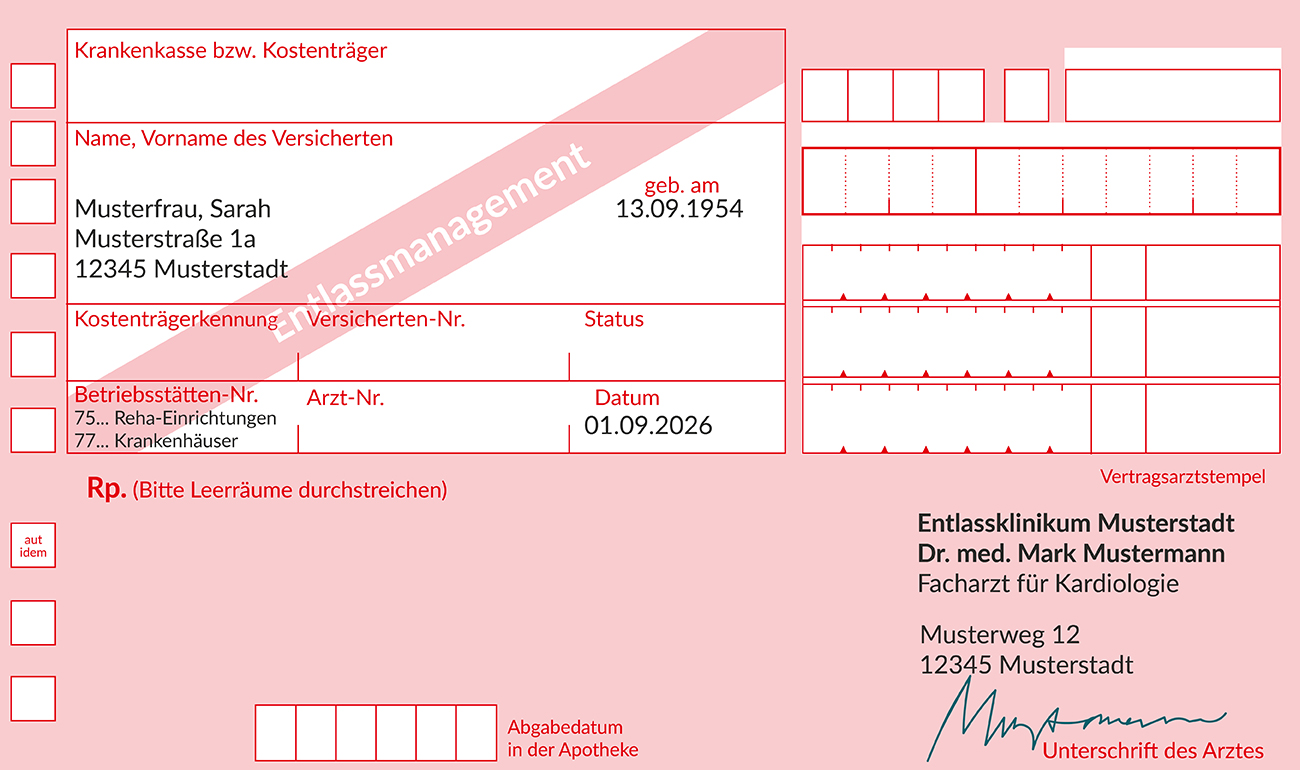 Muster eines Entlassrezepts