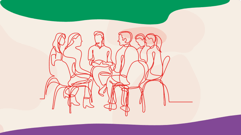 People sitting around a circle