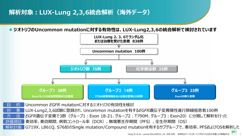 LUX-Lung 2,3,6試験統合解析の試験デザイン