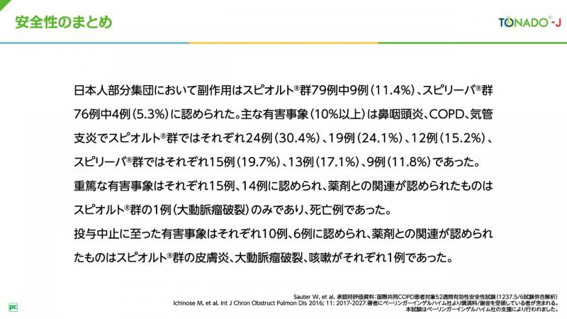 スピオルト®の日本人COPD患者さんにおける呼吸機能および息切れ改善効果04