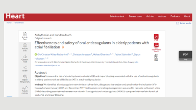 Effectiveness and safety of oral anticoagulants in elderly patients with atrial fibrillation 