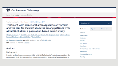 Treatment with direct oral anticoagulants or warfarin and the risk for incident diabetes among patients with atrial fibrillation: a population‐based cohort study