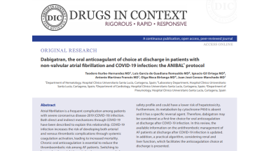 Dabigatran, the oral anticoagulant of choice at discharge in patients with non-valvular atrial fibrillation and COVID-19 infection: the ANIBAL* protocol