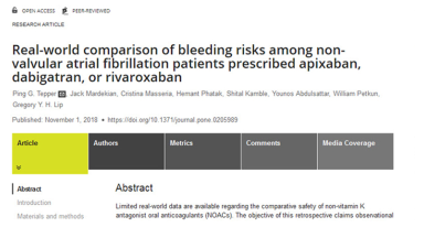 Real-world comparison of bleeding risks among non-valvular atrial fibrillation patients prescribed apixaban, dabigatran, or rivaroxaban