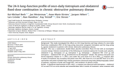 The 24-h lung-function profile of once-daily tiotropium and olodaterol fixed-dose combination in chronic obstructive pulmonary disease