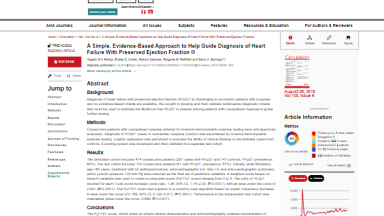 H2FPEF score to guide HFpEF diagnosis