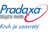 Pradaxa logo na svetlomodrom podklade