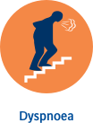 Icon depicting elderly male patient walking up stairs