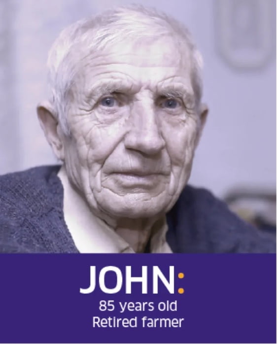 TRAJENTA (linagliptin) fictional patient profile John, 85-years-old retired farmer