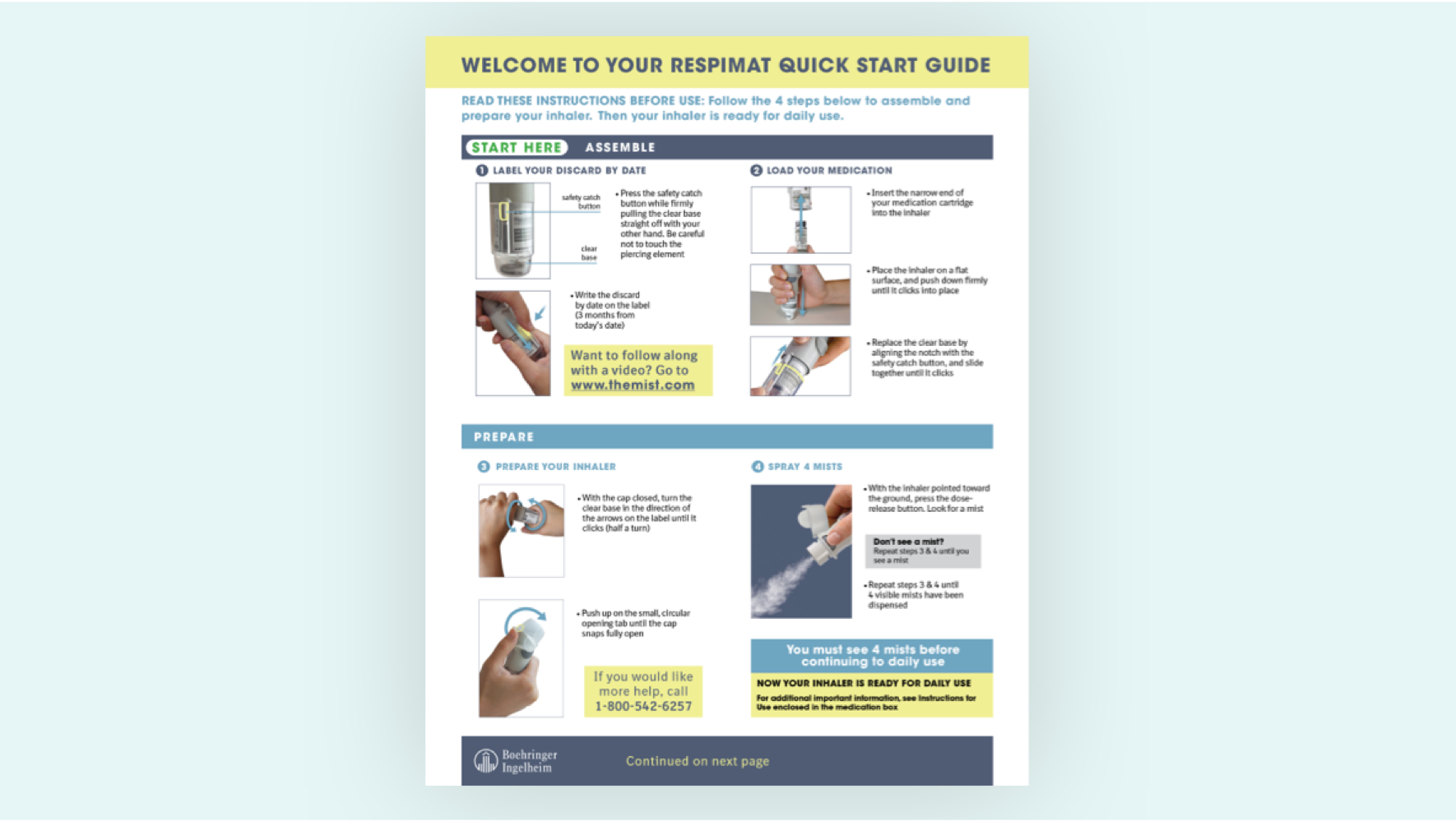 How to Use Combivent® Respimat® Inhalation Spray